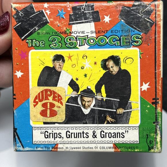 Vintage Columbia Pictures The 3 Stooges Grips Grunts And Groans 8mm Film Reel - Picture 2 of 9